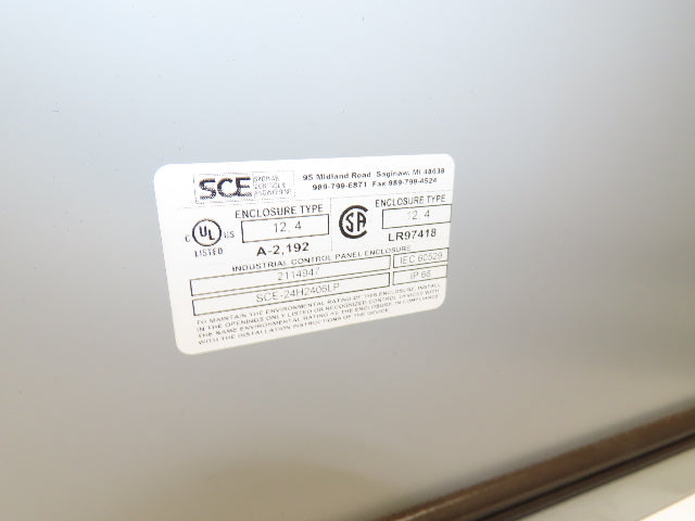 Saginaw SCE-24H2406LP Electrical Enclosure 24x24x6" Backplate Knockout Wallmount