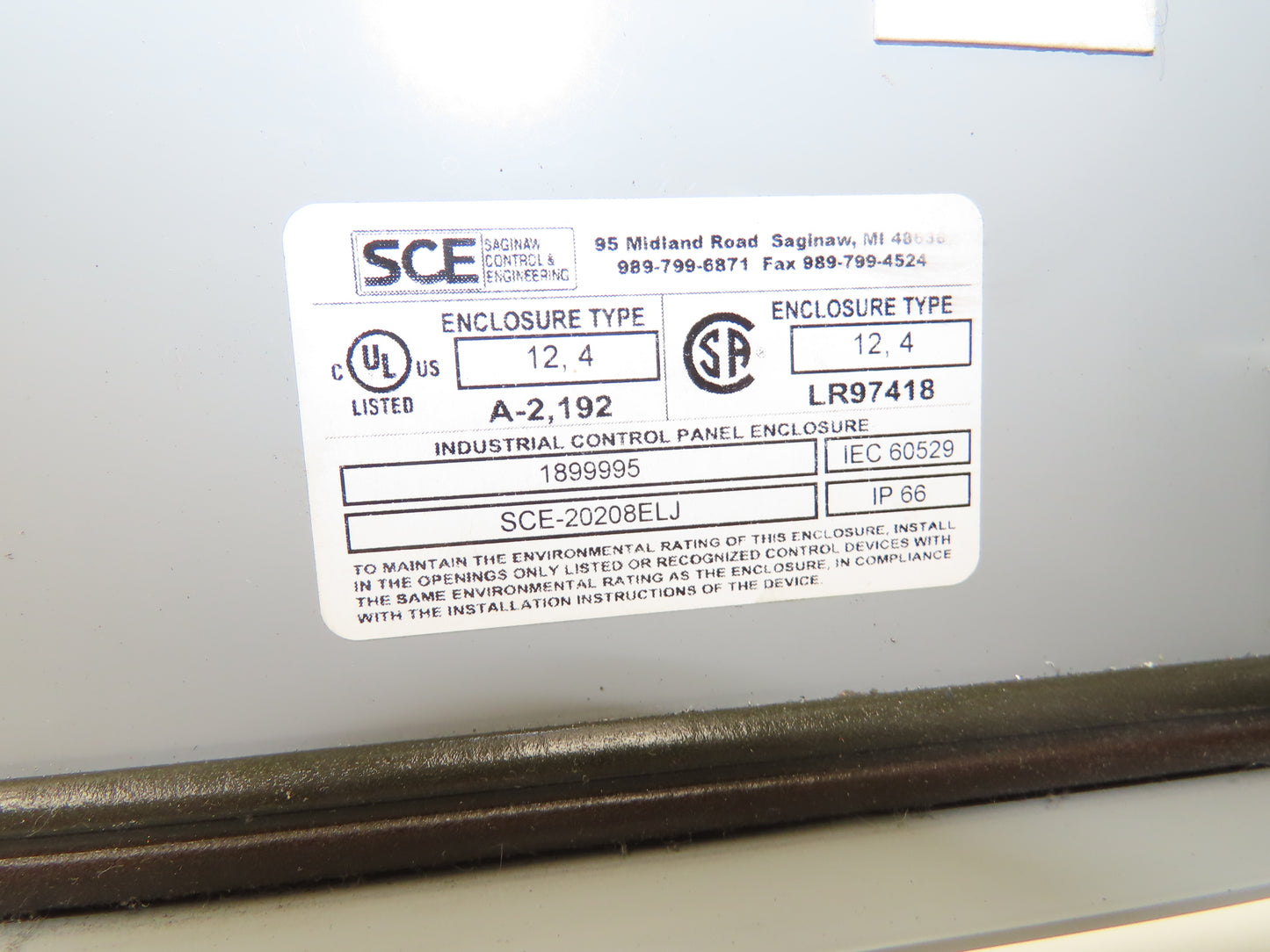 Saginaw SCE-20208ELJ Enviroline Electrical Enclosure 20x20x8" Wall Mount