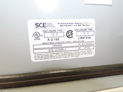 Saginaw SCE-20208ELJ Enviroline Electrical Enclosure 20x20x8" Wall Mount