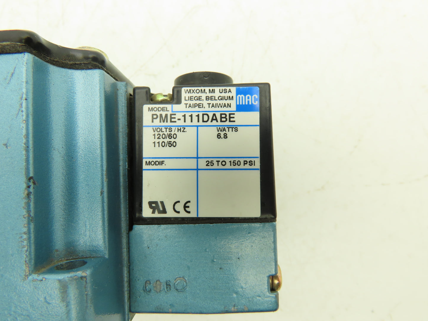 Mac 6331D-000-PM-111DA Solenoid Valve 120VAC 60Hz 25-150 psi