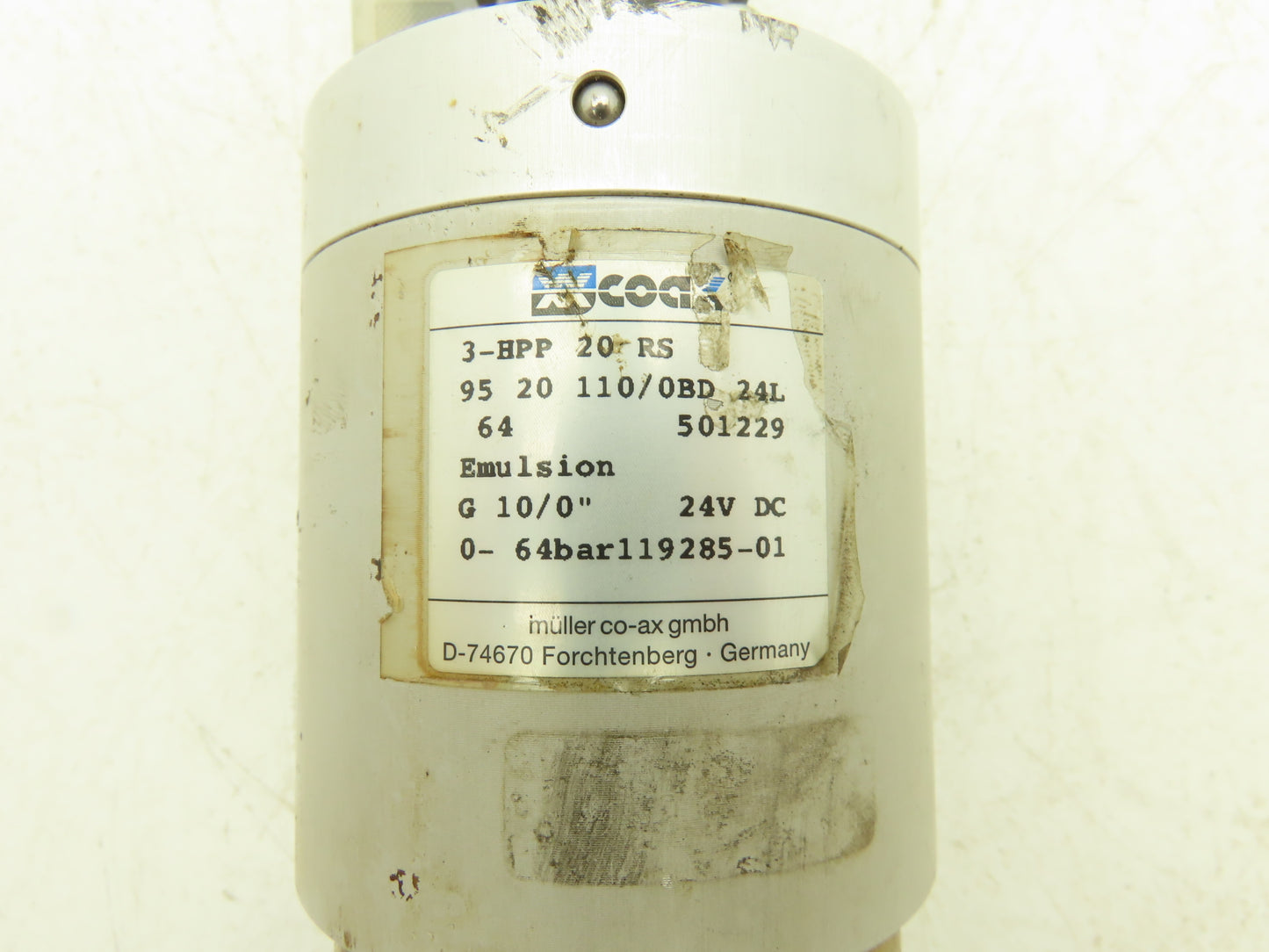 Coax 3-HPP Pressure Regulating Valve 24VDC 0-64 Bar
