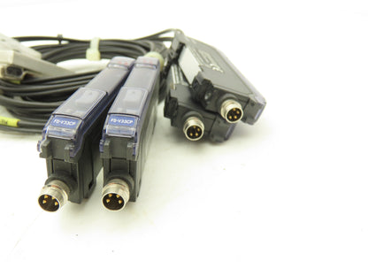 Keyence FS-V33CP Fiber Optic Sensor 24V Various Cable Lengths Included Lot of 4
