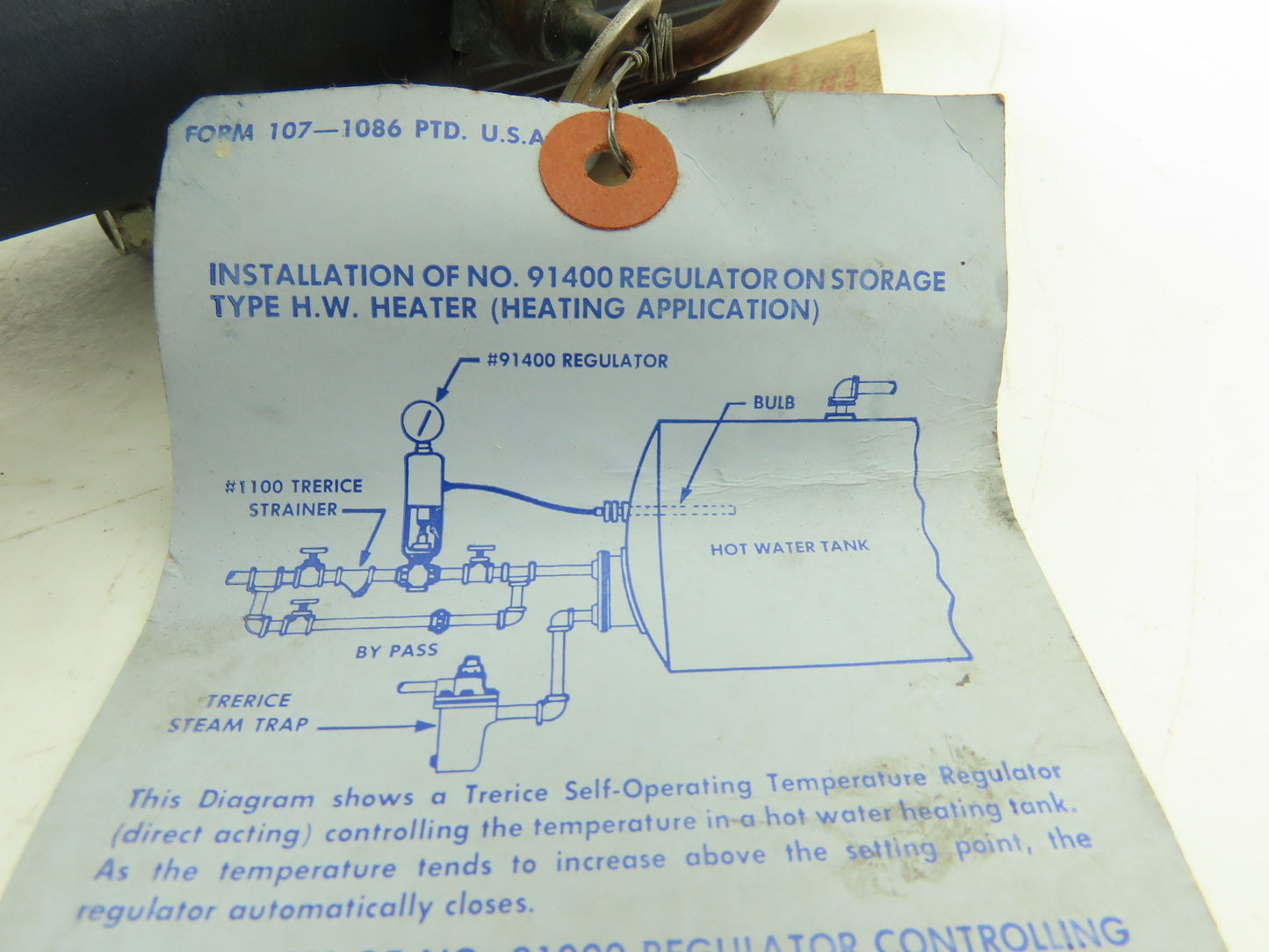 Trerice 91400 Self-Operated Temperature Regulator 12' Capillary Indicating Dial