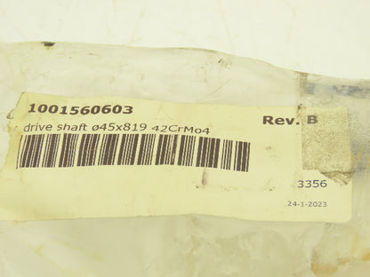 Ambaflex SV-600 Drive Shaft 45x819mm 42CrMo4 Spiralveyor Spiral Conveyor