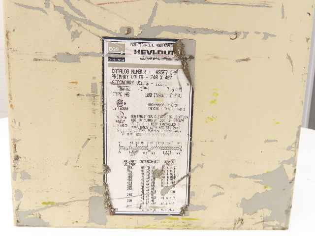 Hevi-Duty HS5F7.5AS Stepdown Transformer 7.5 KVA 1Ph HV 240/480V LV 120/240V