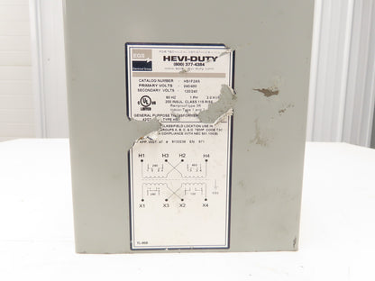 Sola HS1F2AS Step Down Transformer Hevi-Duty 240/480v Primary 120/240V Secondary