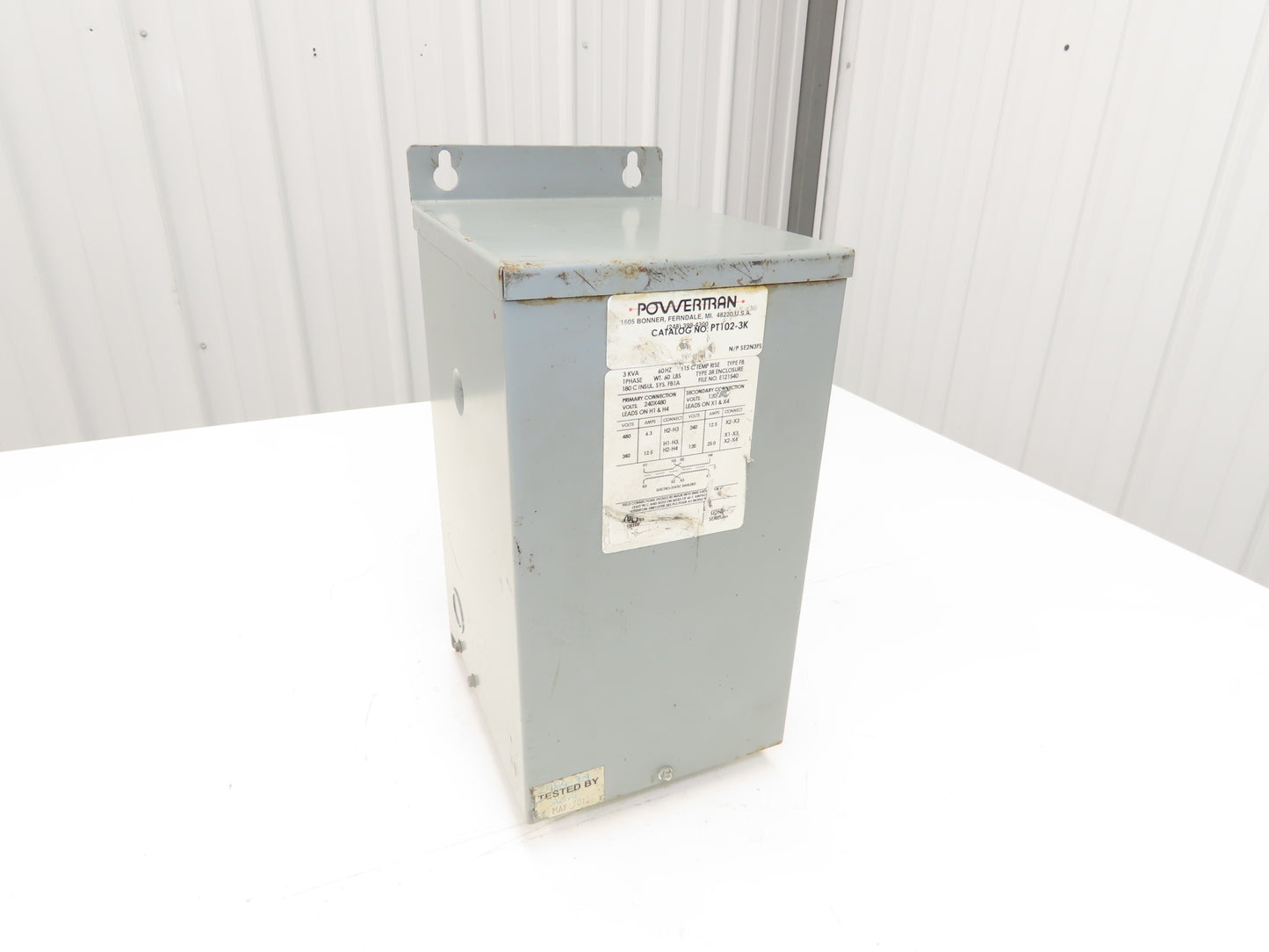 Powertran PT102-3K Stepdown Transformer 3 KVA 1Ph HV 240/480V LV 120/240V