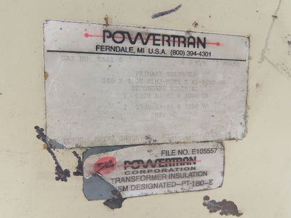 Powertran TA6Z-8 Stepdown Transformer 6.2 KVA 1Ph HV 240/480V LV 120V