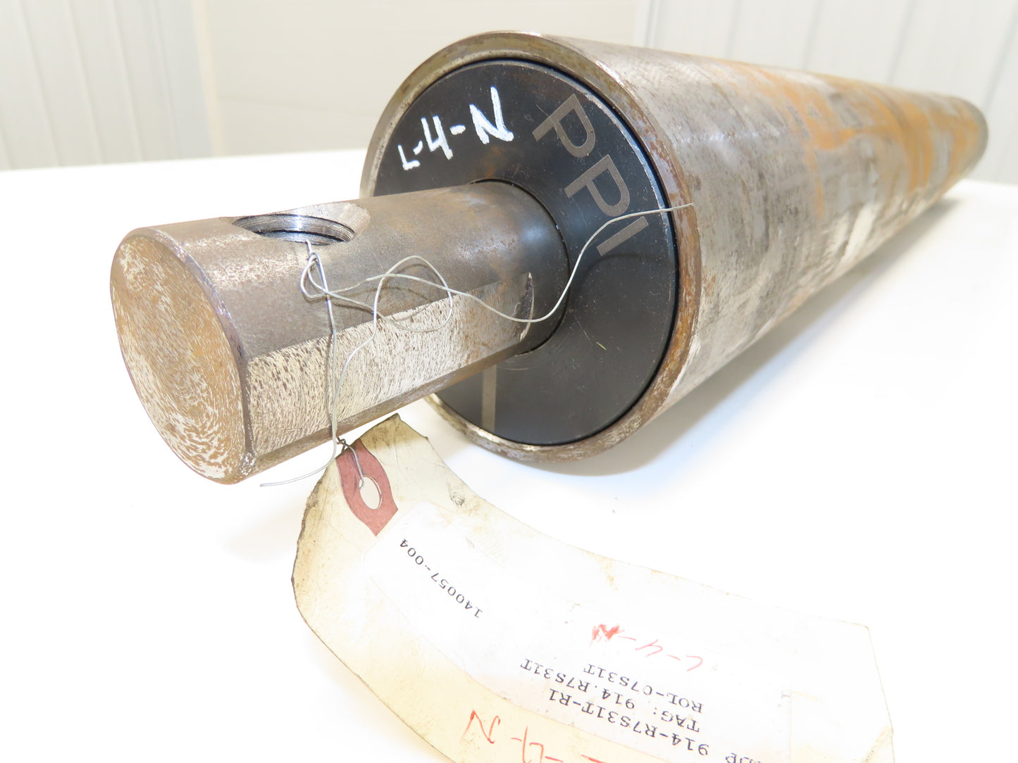 PPI Hytrol 914.R7S31T 4"x 31"BW Conveyor Take-Up Pulley Crowned 1-9/16" Shaft