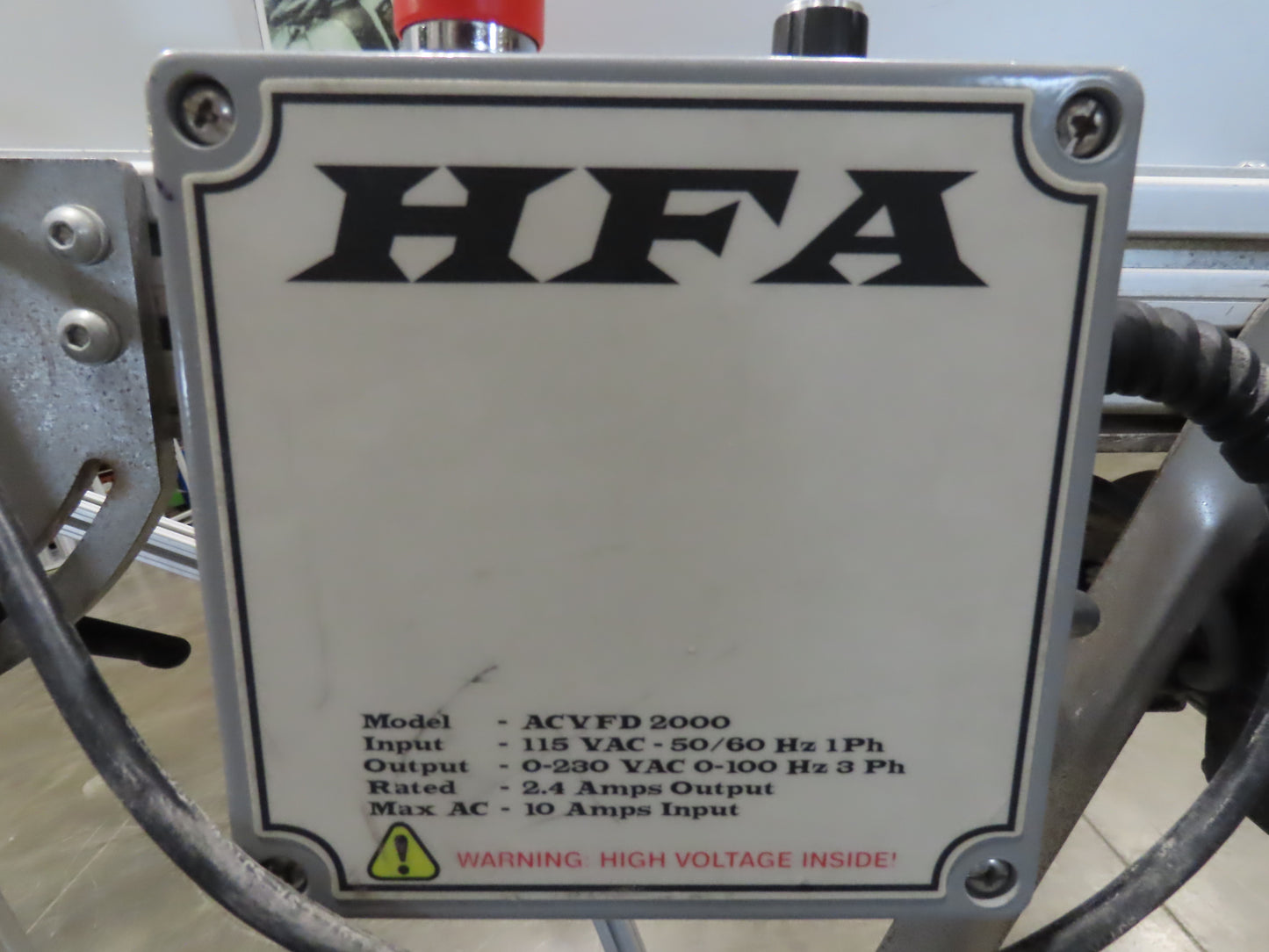 HFA 2200 Series 16"W x 17' 4" Incline Drying Conveyor 120V  *Torn Belt Bad Fans*