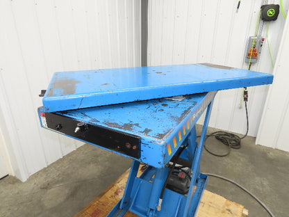 Bishamon Hydraulic Lift Table 2500lbs 36" Travel 24x48" Swivel Top 3Ph