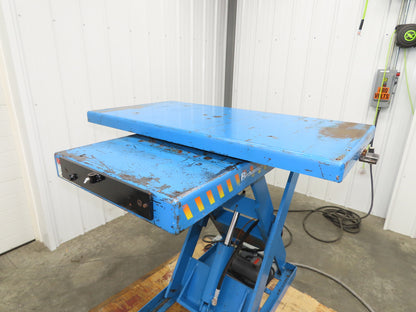 Bishamon Hydraulic Lift Table 2500lbs 36" Travel 24x48" Swivel Top 3Ph