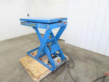Bishamon Hydraulic Lift Table 2500lbs 36" Travel 24x48" Swivel Top 3Ph