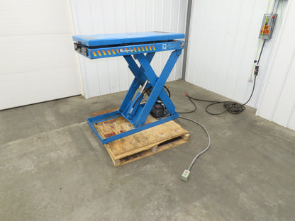 Bishamon Hydraulic Lift Table 2500lbs 36" Travel 24x48" Swivel Top 3Ph