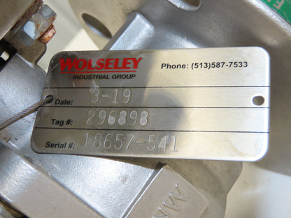 Wolseley Size 2 Stainless Ball Valve Class 150 ANSI Flange Pneumatic Actuator