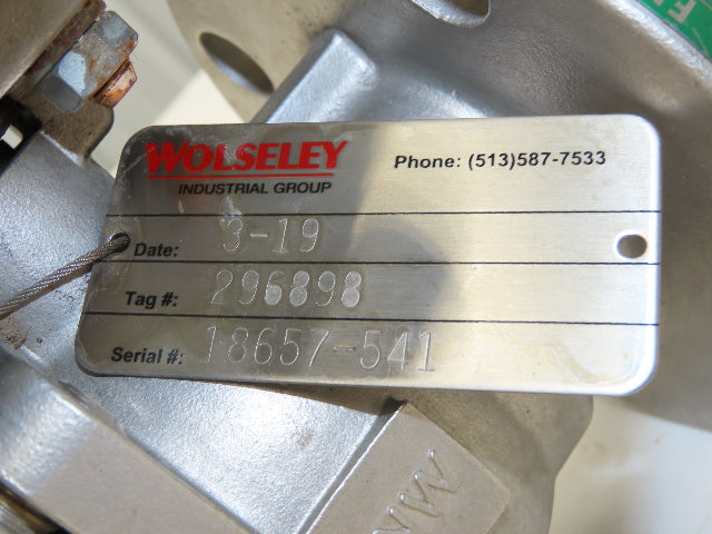 Wolseley Size 2 Stainless Ball Valve Class 150 ANSI Flange Pneumatic Actuator