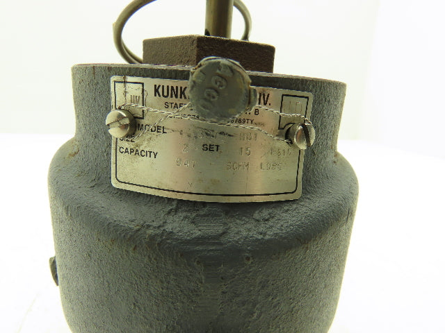 Kunkle Valve 337 H01 Vacuum Relief Valve 2" NPT 15PSIG 947 SCFM L95E