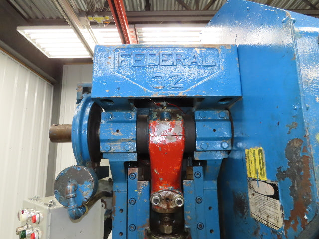 Federal Mechanical OBI Punch Press 32 Ton Air Brake Clutch 1-1/2" Stroke 7.5Hp