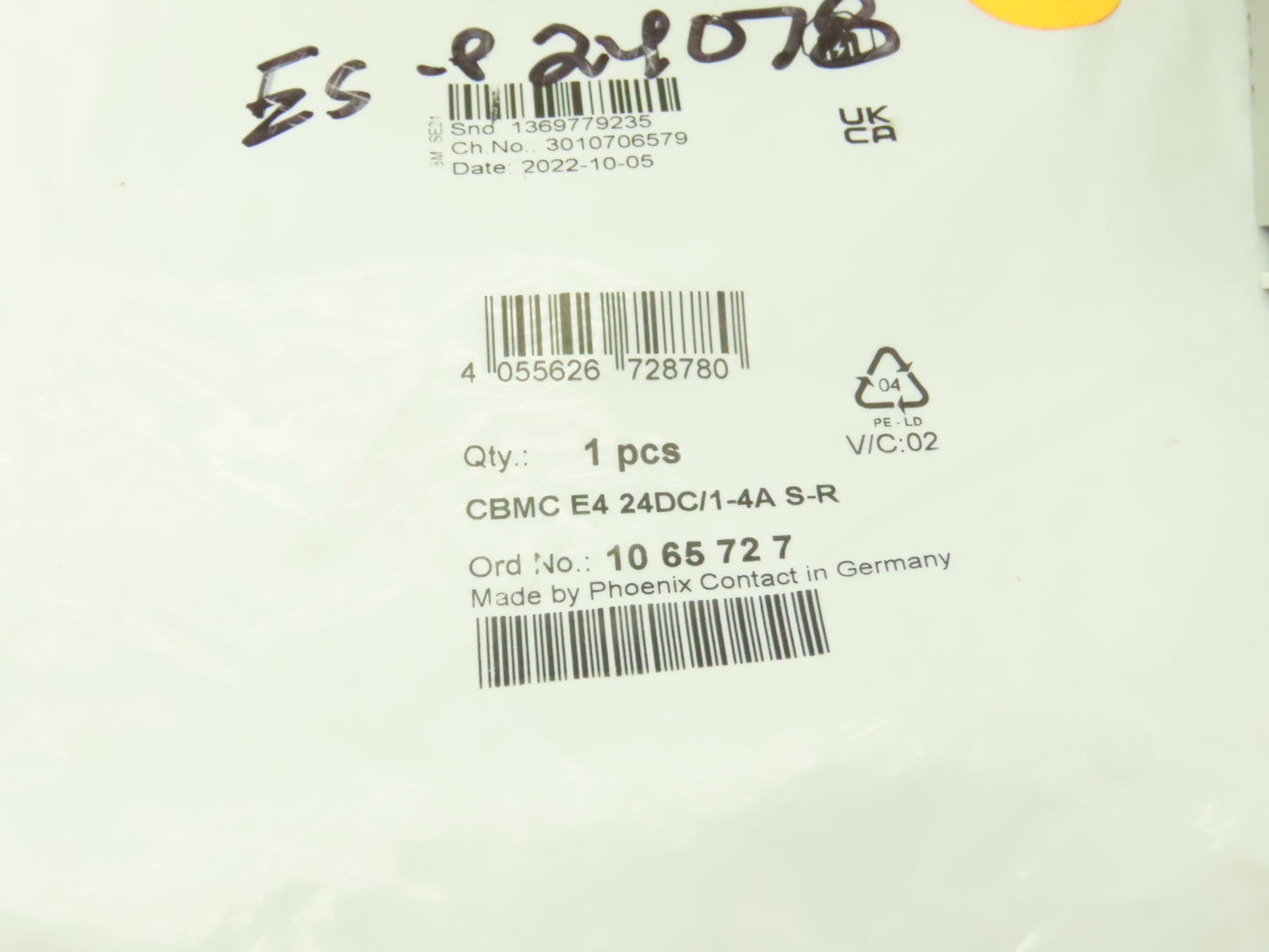 Phoenix Contact CBMC E4 24DC Multi Channel Electronic Circuit Breaker 24V