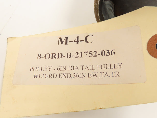 Hytrol B-21752-036 Belt Conveyor Tail Pulley 6"x 36"BW 1-3/16"Shaft Crowned