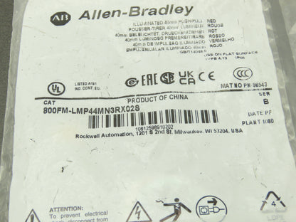 Allen Bradley Pushbutton Red Illuminated E-Stop Push-Pull With Contacts