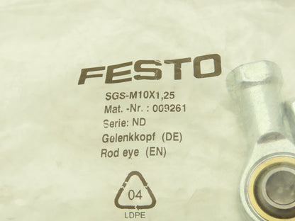 Festo SGS-M10X1,25 009261 Rod End 10mm Eye M10-1.25 Thread Lot of 4