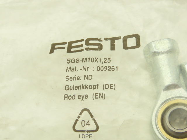 Festo SGS-M10X1,25 009261 Rod End 10mm Eye M10-1.25 Thread Lot of 4