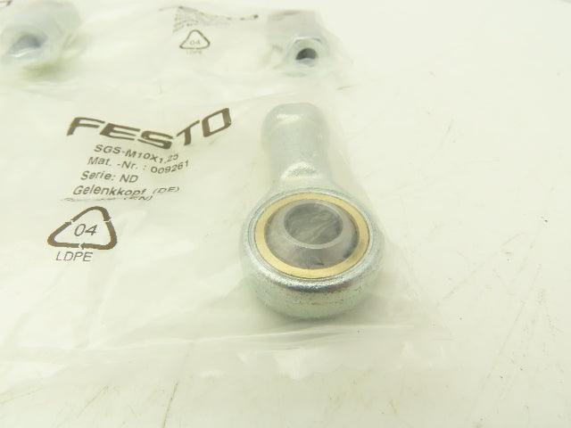 Festo SGS-M10X1,25 009261 Rod End 10mm Eye M10-1.25 Thread Lot of 4