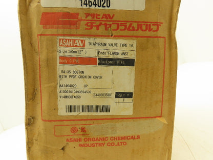 Asahi AV AA1464020 2" Diaphragm Valve ANSI Type 14 CPVC Body PTFE Elastomer