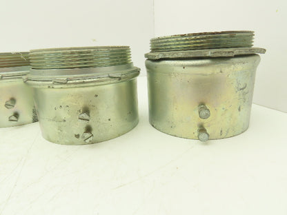 Assorted Brands EMT Connector Fitting 4" Steel Set Screw Steel City Lot of 5