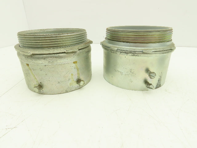 Assorted Brands EMT Connector Fitting 4" Steel Set Screw Steel City Lot of 5