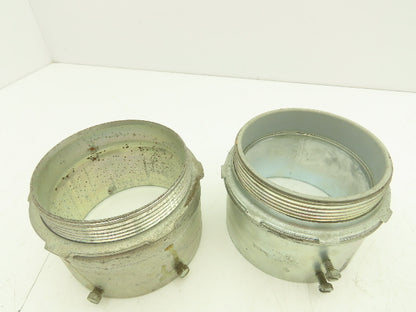 Assorted Brands EMT Connector Fitting 4" Steel Set Screw Steel City Lot of 5