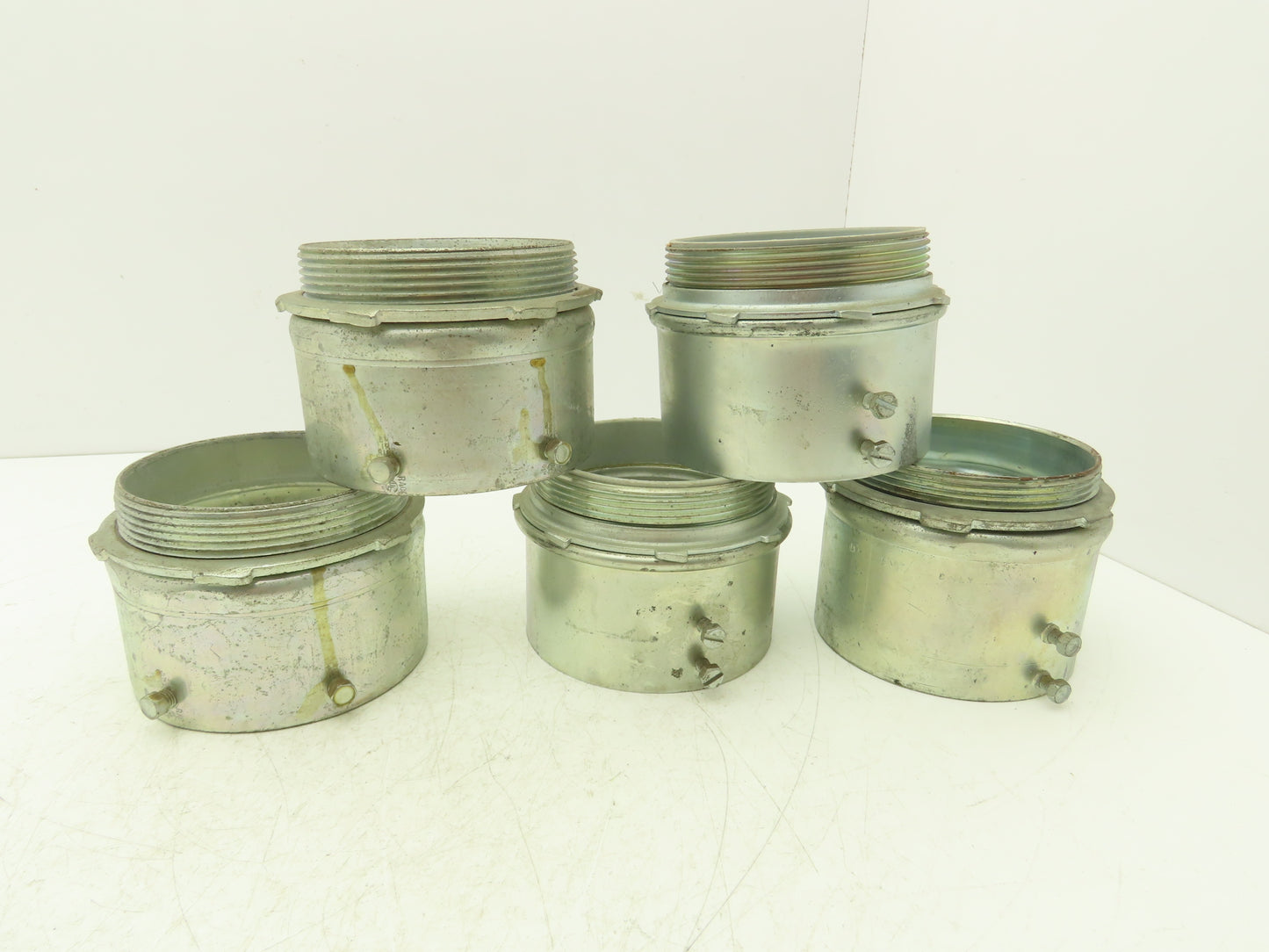 Assorted Brands EMT Connector Fitting 4" Steel Set Screw Steel City Lot of 5