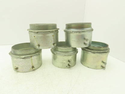 Assorted Brands EMT Connector Fitting 4" Steel Set Screw Steel City Lot of 5