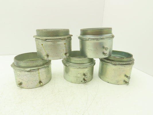Assorted Brands EMT Connector Fitting 4" Steel Set Screw Steel City Lot of 5