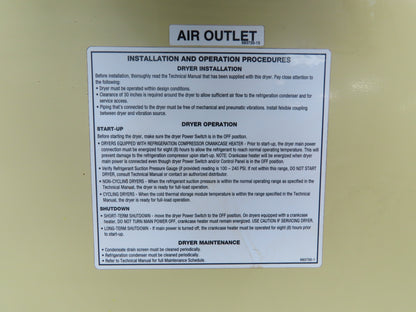 Ingersoll Rand NVC1600A40N Nirvana NVC Air Compressor Dryer 1600CFM 10Hp 460V 4"