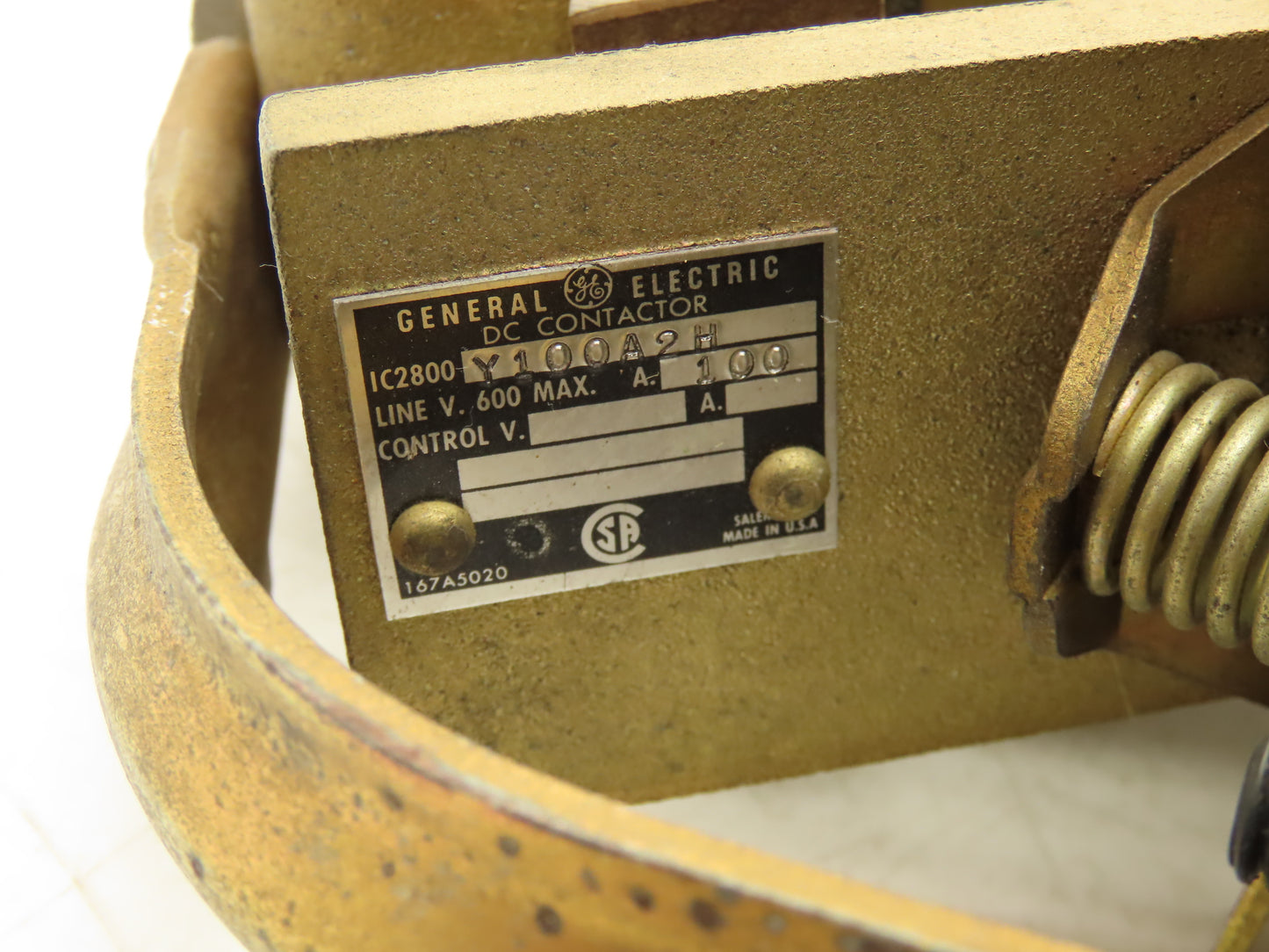 General Electric Y100A2H DC Contactor 600VDC 100A