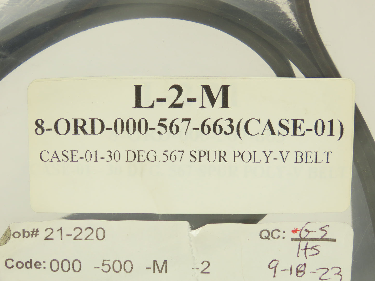 Mantissa Conveyor 000-567-663 30deg Spur Poly-V Belt 2.83"W 65-1/2"L Case 01