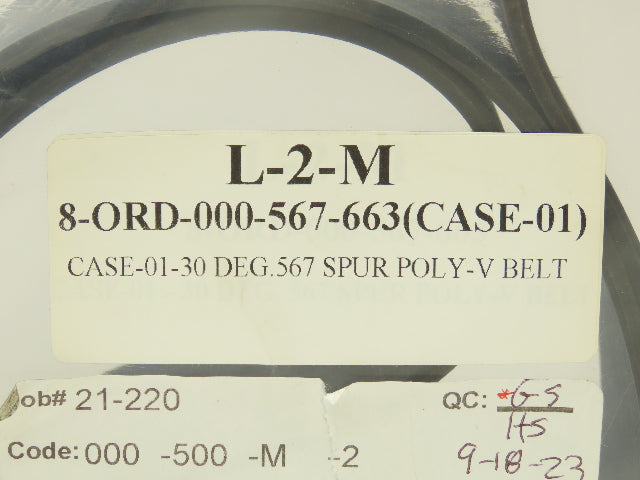 Mantissa Conveyor 000-567-663 30deg Spur Poly-V Belt 2.83"W 65-1/2"L Case 01