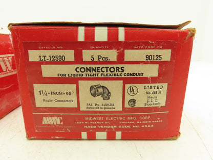 Midwest Electric LT12590 1-1/4" 90° Liquidtite Sealtite Fitting Lot of 10