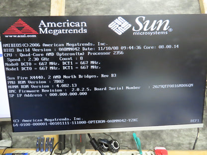 Sun Storage 7410 Fire X4440 Server Dual Opteron 2356 2.3Ghz 64GB RAM Rack Mount