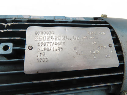 Sew-Eurodrive DFT80K4 Inline Gearmotor .75Hp 21rpm 230/460V 3PH 80:1 R57DT80K4