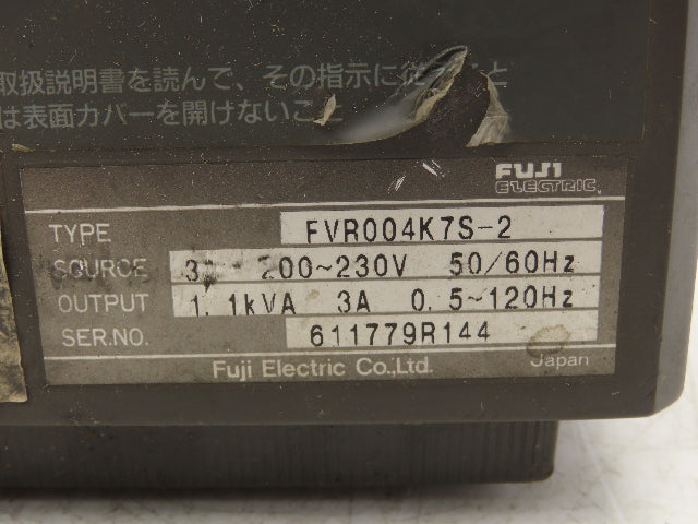Fuji Electric FVR004K7S-2 Variable Frequency Drive Motor Inverter 1.1kVA