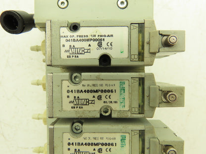Numatics 041BA400MP00061 Pneumatic Solenoid Valve 4-Station Manifold 24VDC