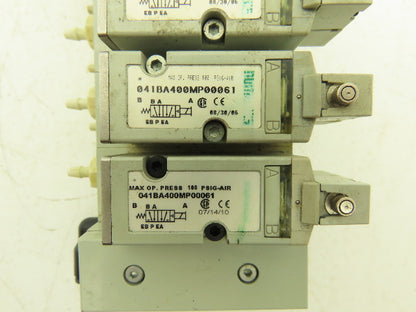 Numatics 041BA400MP00061 Pneumatic Solenoid Valve 4-Station Manifold 24VDC