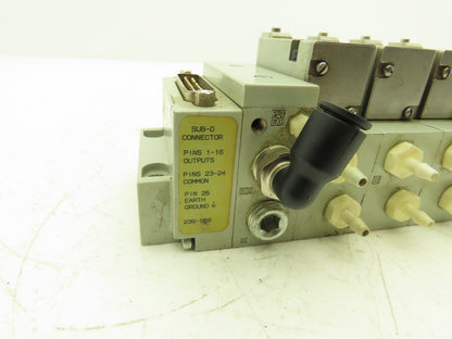 Numatics 041BA400MP00061 Pneumatic Solenoid Valve 4-Station Manifold 24VDC