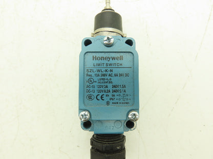Honeywell SZL-WL-K-N Limit Switch Plunger Style 10A 300VAC/ 6A 24VDC