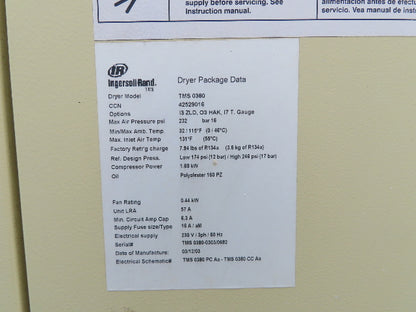 Ingersoll Rand TMS0380 Air Compressor Dryer 380CFM 1.69kw 230V 2" Ports