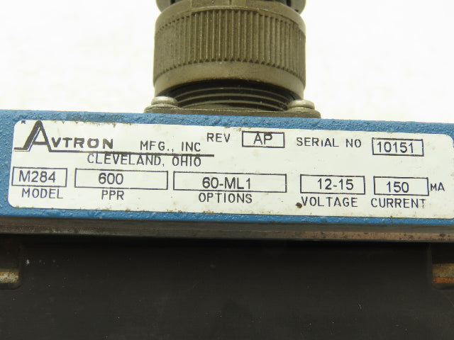 Avtron M284 Tachometer Sensor Assembly 600PPR 12-15V Option 60ML1