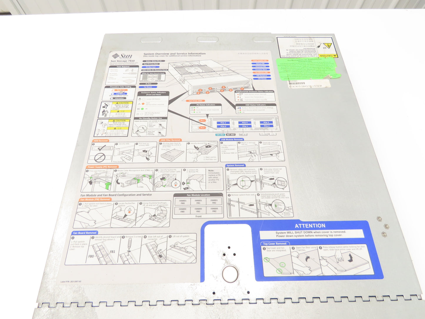 Sun Storage 7410 Fire X4440 Server Dual Opteron 2356 2.3Ghz 64GB RAM Rack Mount